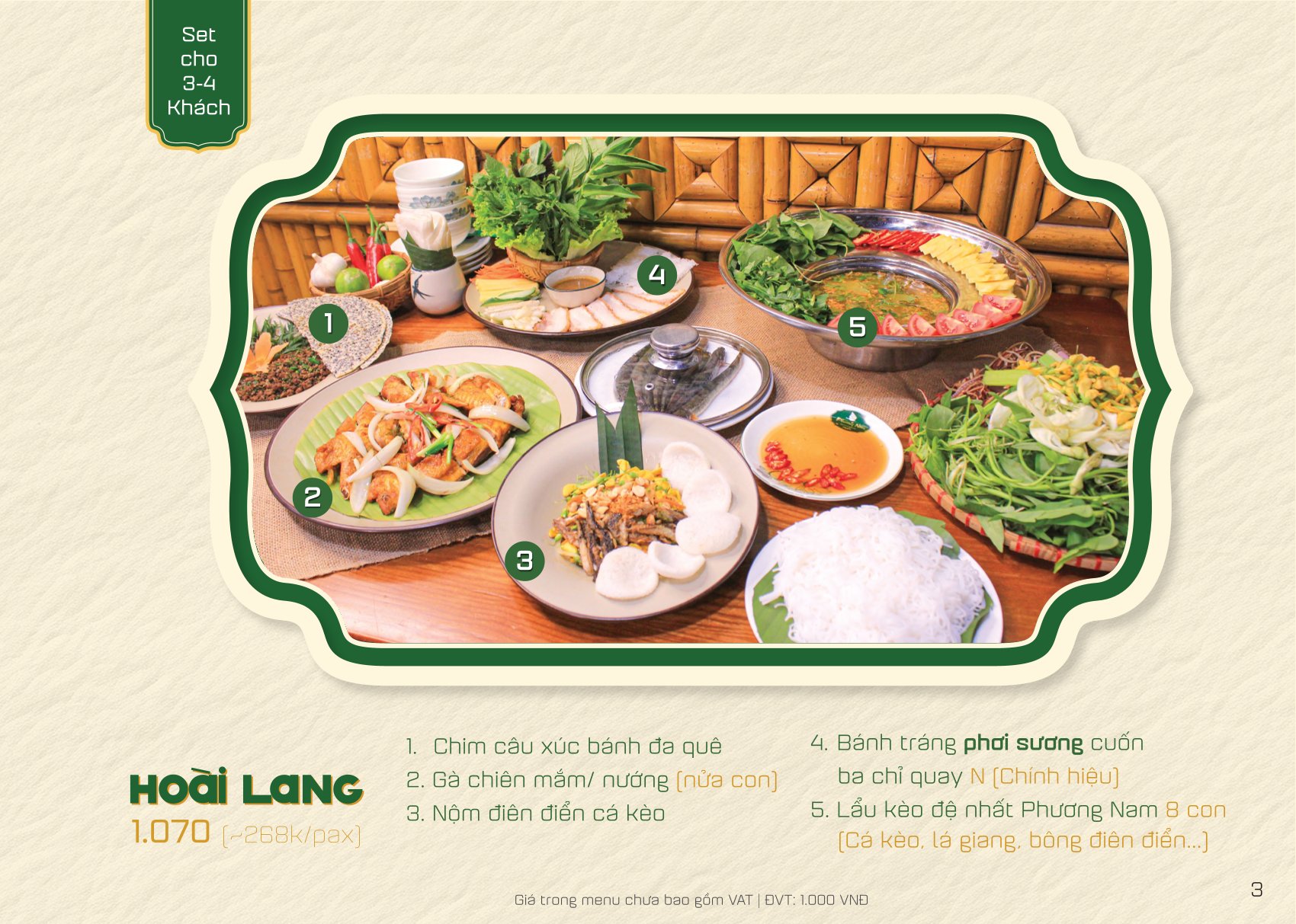 Menu Phương Nam - Chùa Láng 3