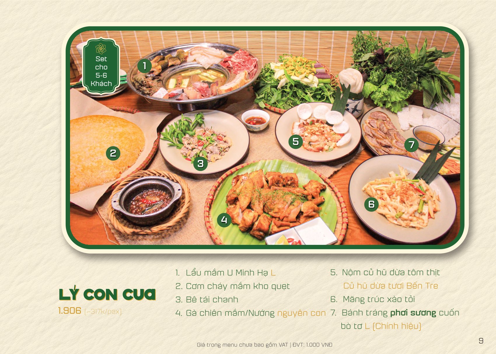 Menu Phương Nam - Chùa Láng 9