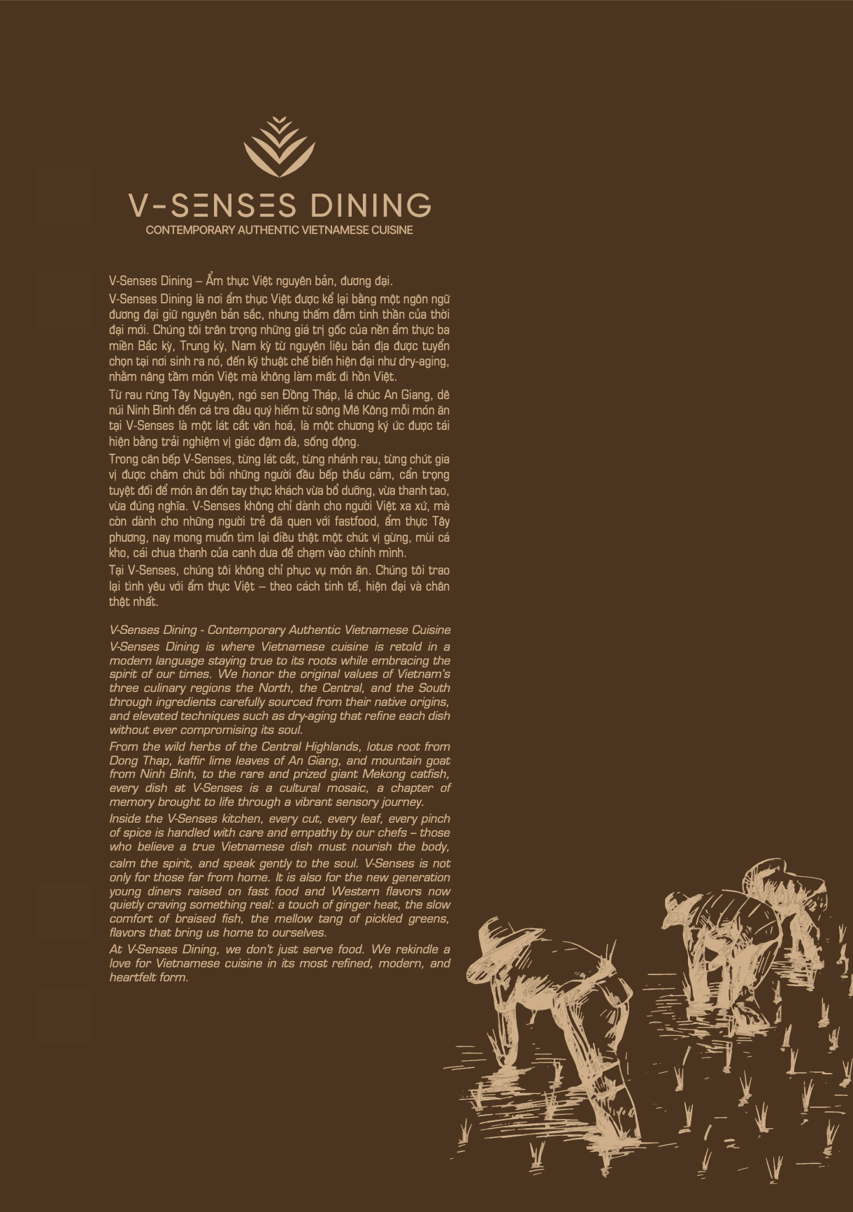 Menu V-Senses Dining - Celesta Rise 1 