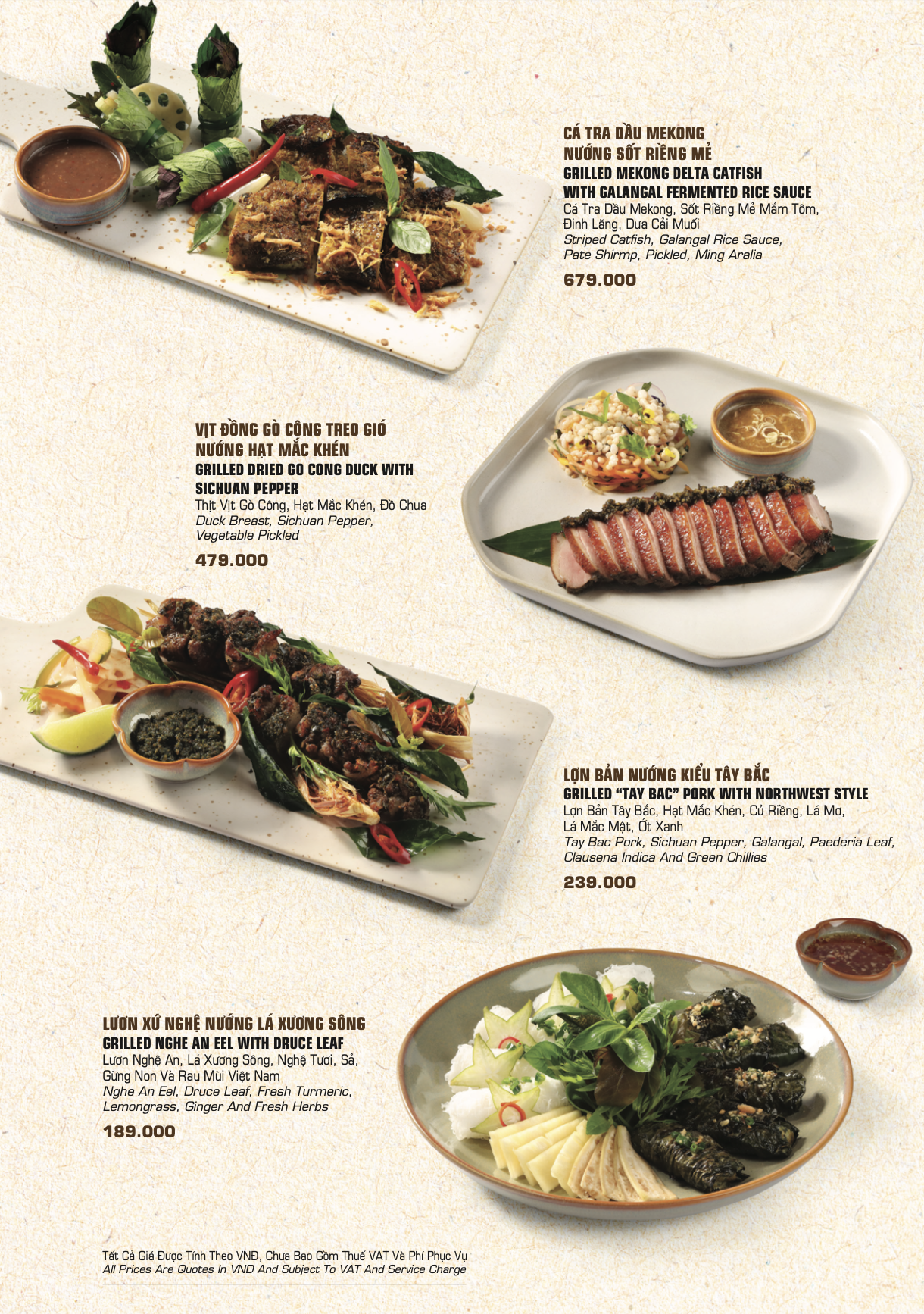 Menu V-Senses Dining - Celesta Rise 8 