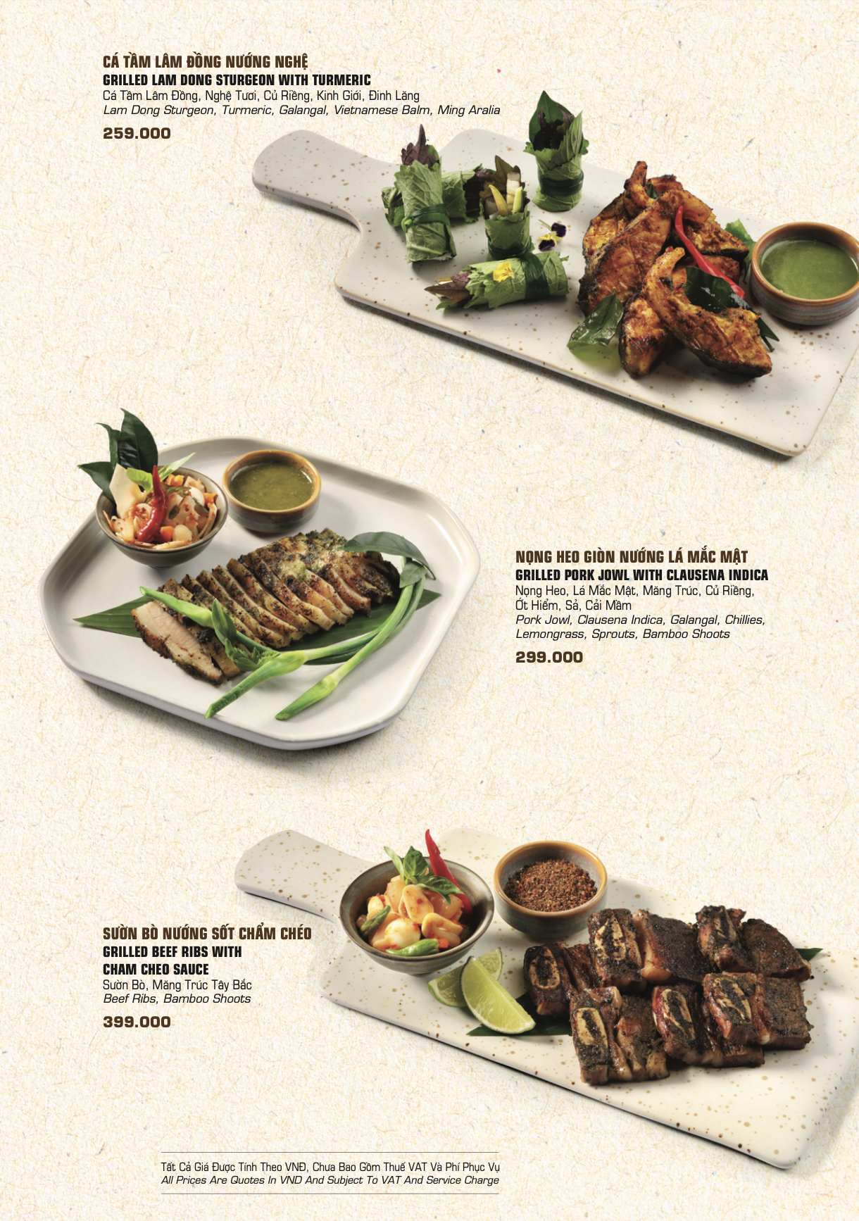 Menu V-Senses Dining - Celesta Rise 9 
