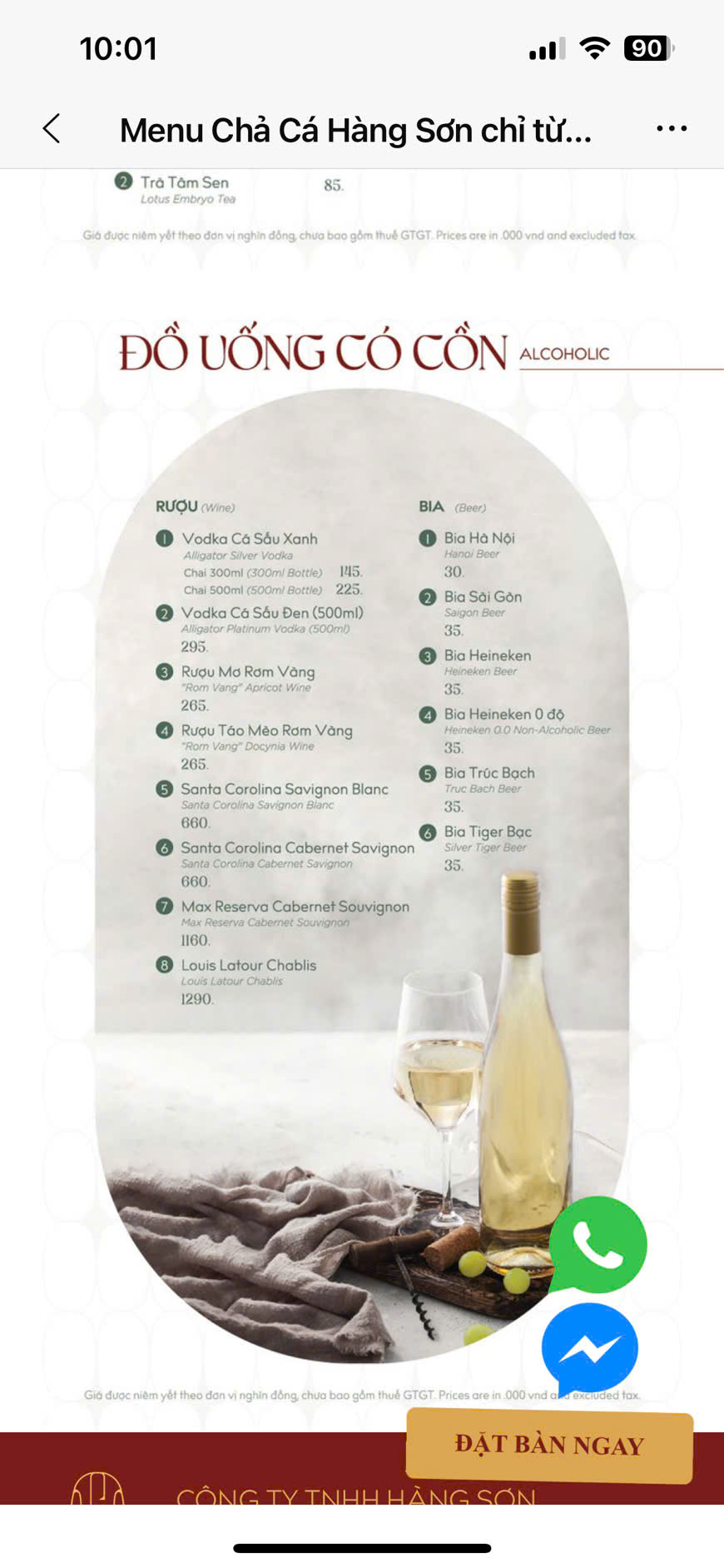 Menu Chả Cá Hàng Sơn - Aeon Mall Tân Phú Celadon 9