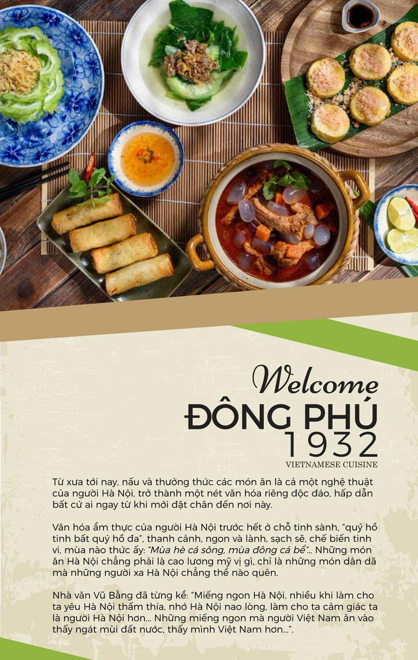 Menu Đông Phú 1932 - Hàng Điếu 1