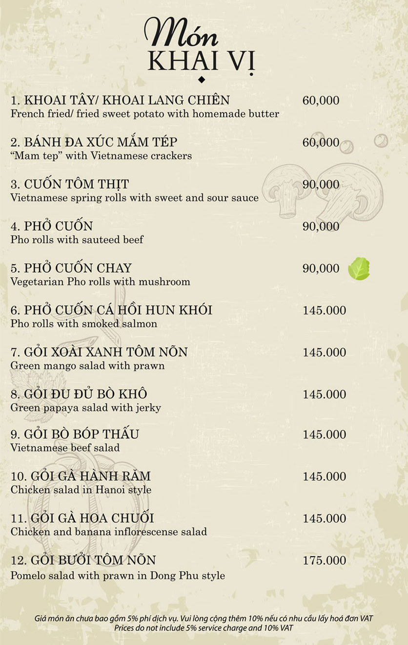 Menu Đông Phú 1932 - Hàng Điếu 3