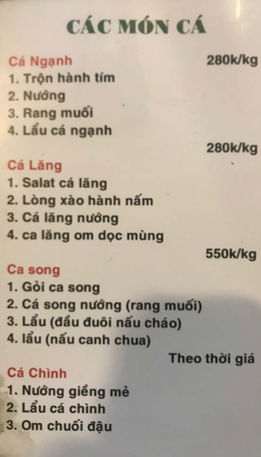 Menu Hoa Sữa - Thanh Liệt 9