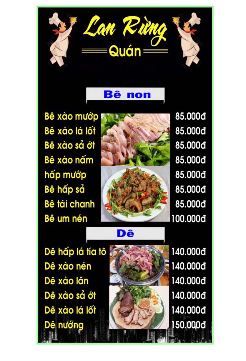 Menu Lan Rừng - Hà Huy Tập 4