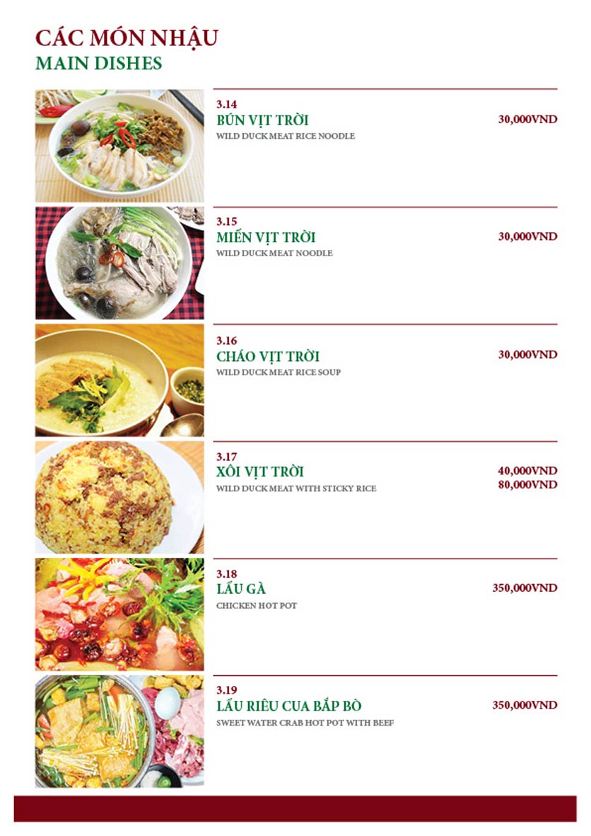 Menu Tấm Cám - Vua Vịt trời F1 - Giang Văn Minh 6