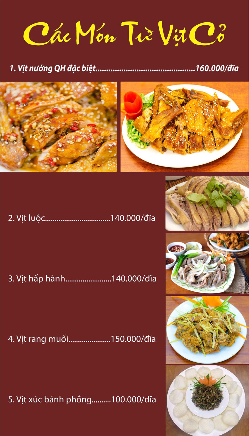 Menu Vịt QH - Vạn Phúc 2
