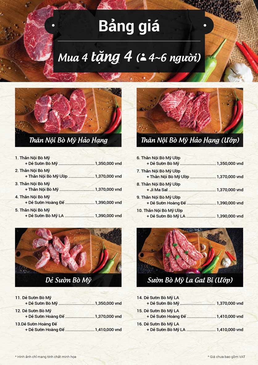 Menu Meat Plus - Aeon Mall Hà Đông 1 