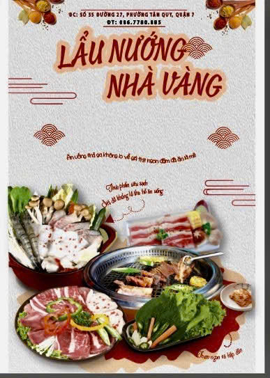 Menu Lẩu Nướng Nhà Vàng - Lâm Văn Bền 1 