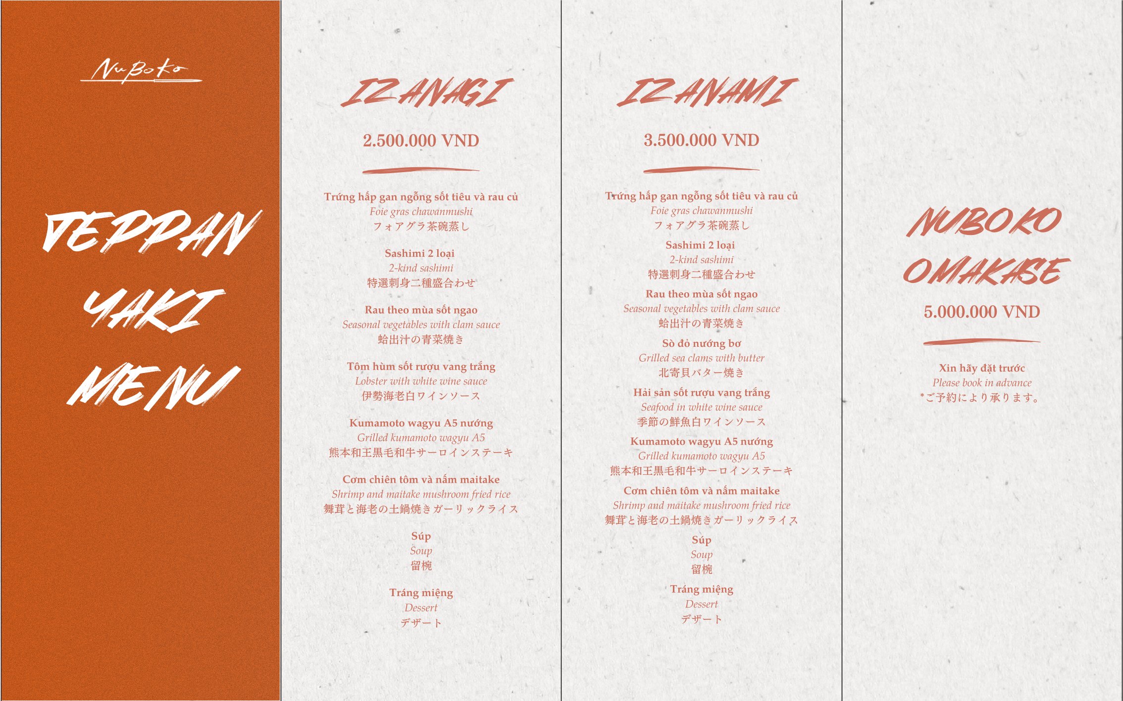 Menu Nuboko Sushi & Teppanyaki - Lý Thường Kiệt 3 