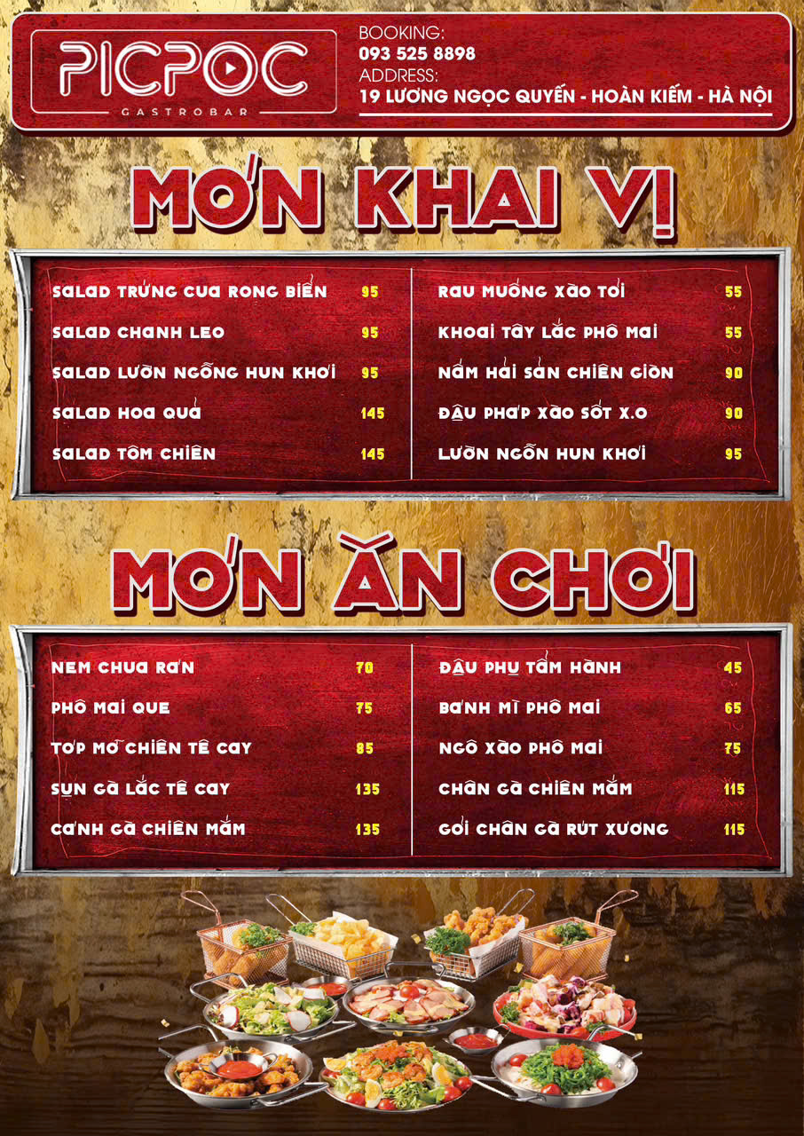 Menu Picpoc Gastrobar - Lương Ngọc Quyến 1 