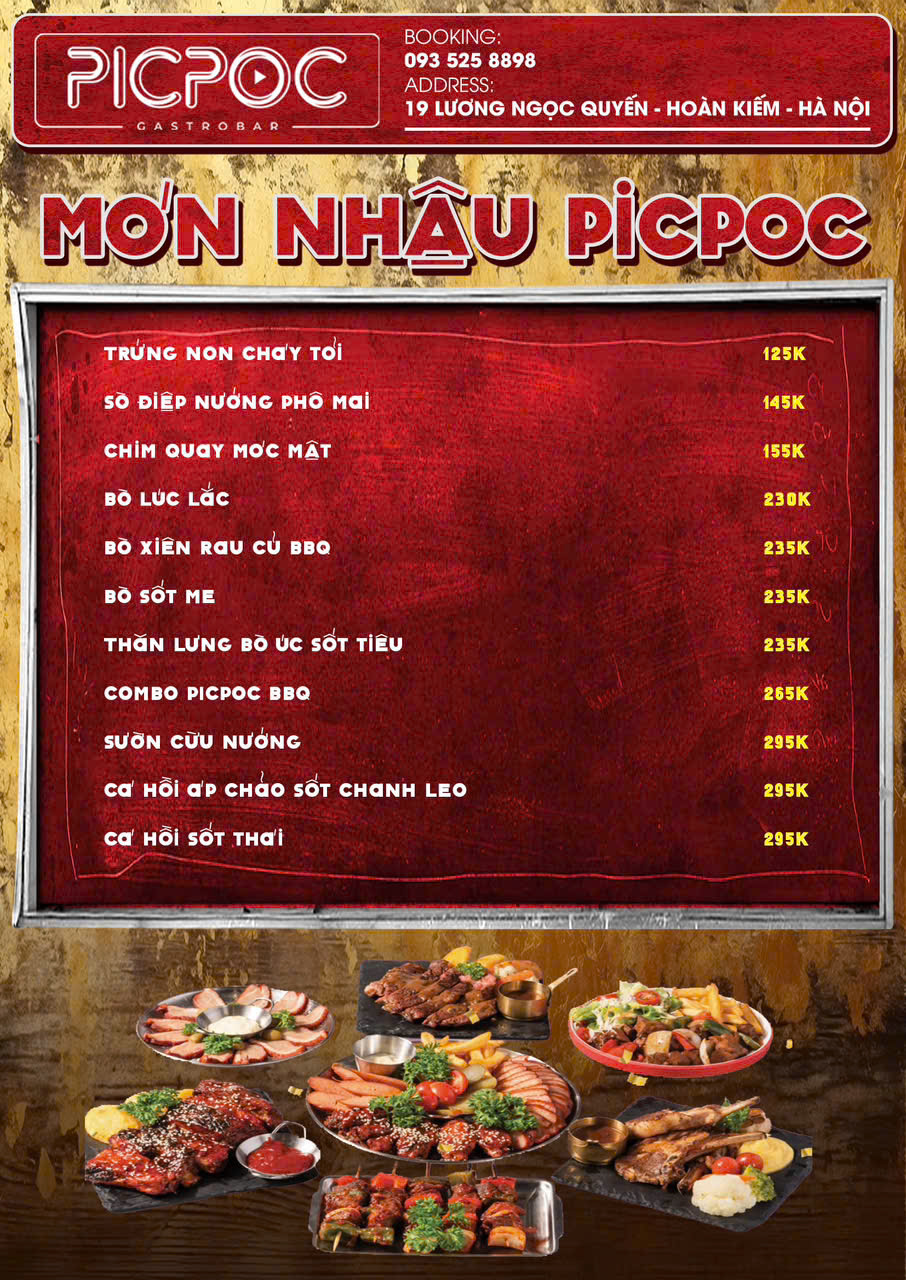 Menu Picpoc Gastrobar - Lương Ngọc Quyến 6 