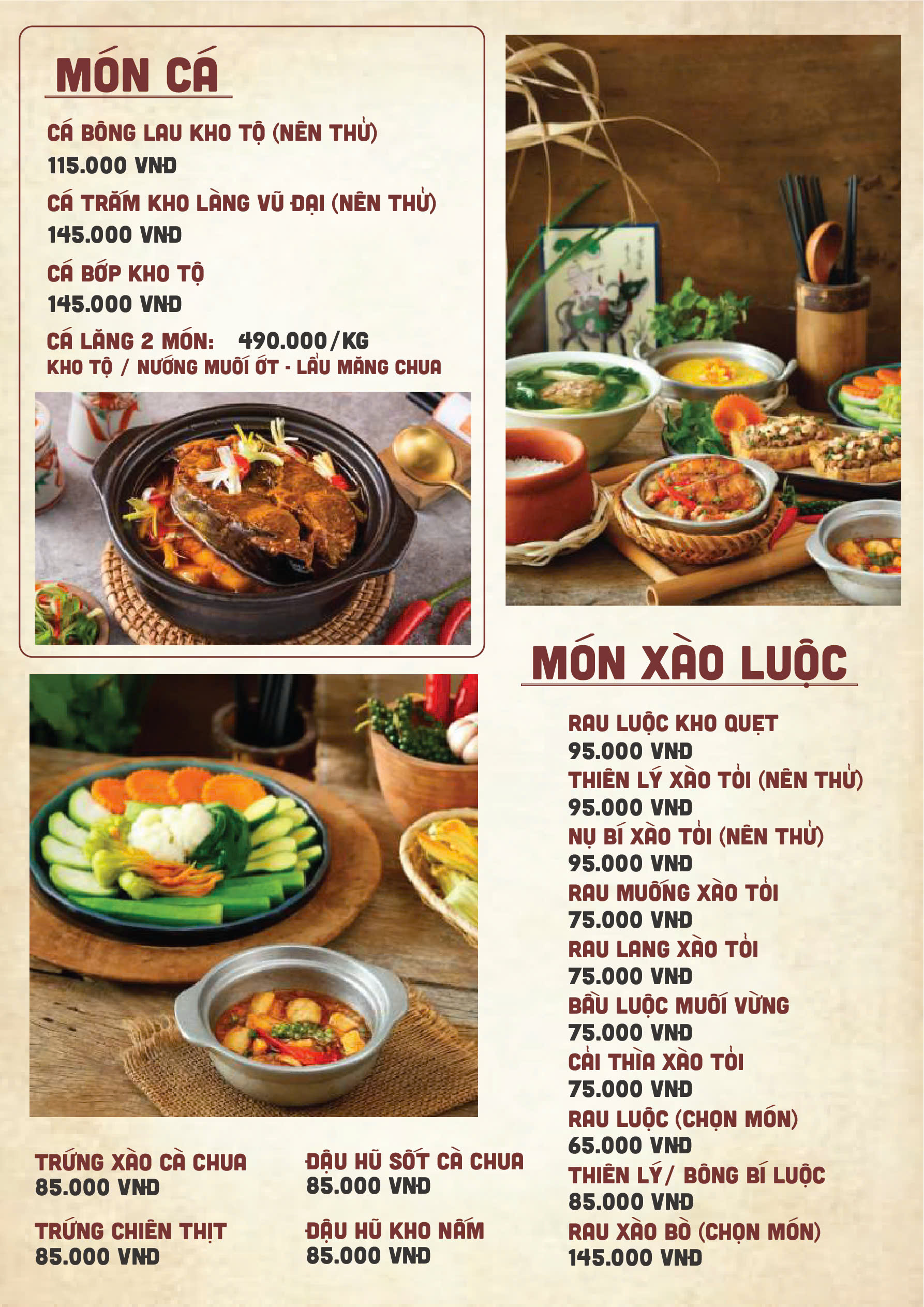 Menu Quán Chị Dậu - Nguyễn Trọng Tuyển 4 