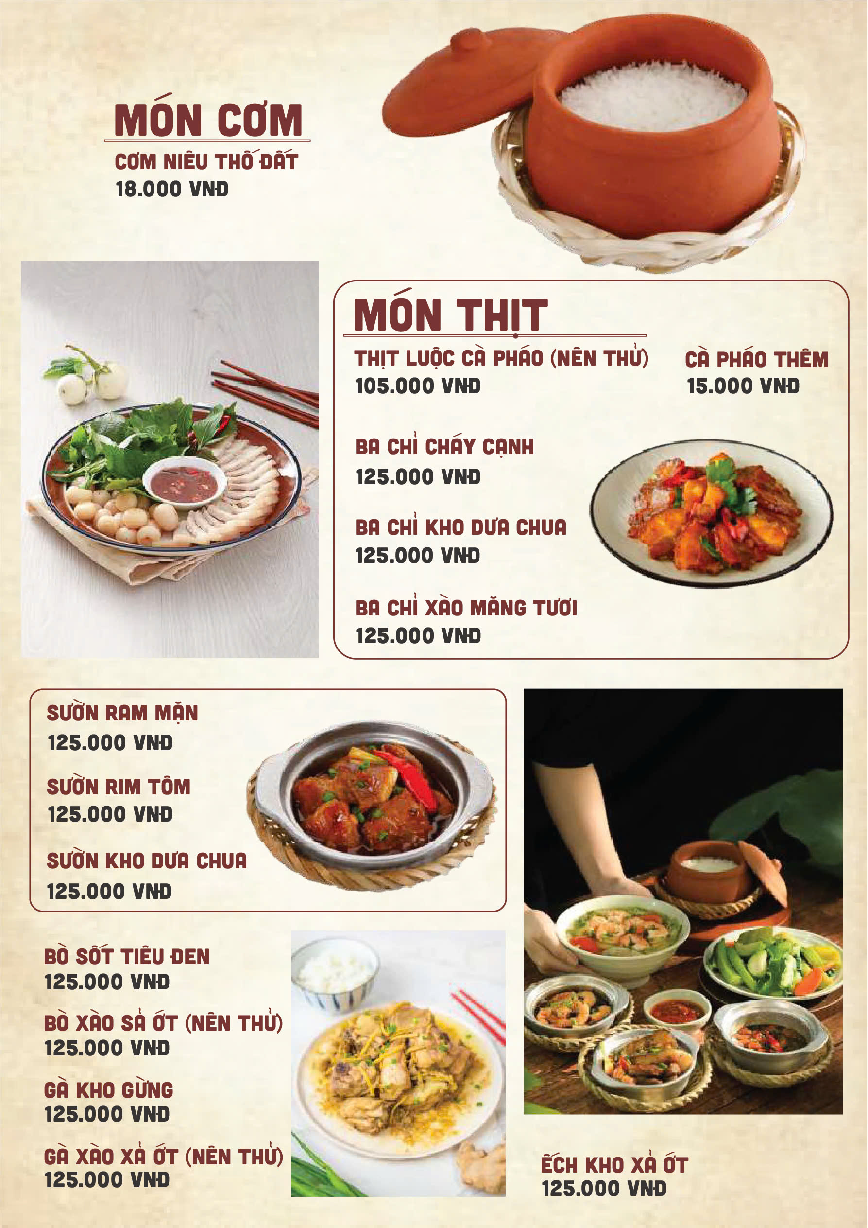 Menu Quán Chị Dậu - Nguyễn Trọng Tuyển 2 