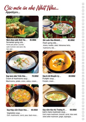 Menu Phương Mai Chay Quán - Võ Thị Sáu 7 