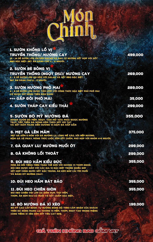 Menu Zamba Extra BBQ & Beer - Đông Các 4 