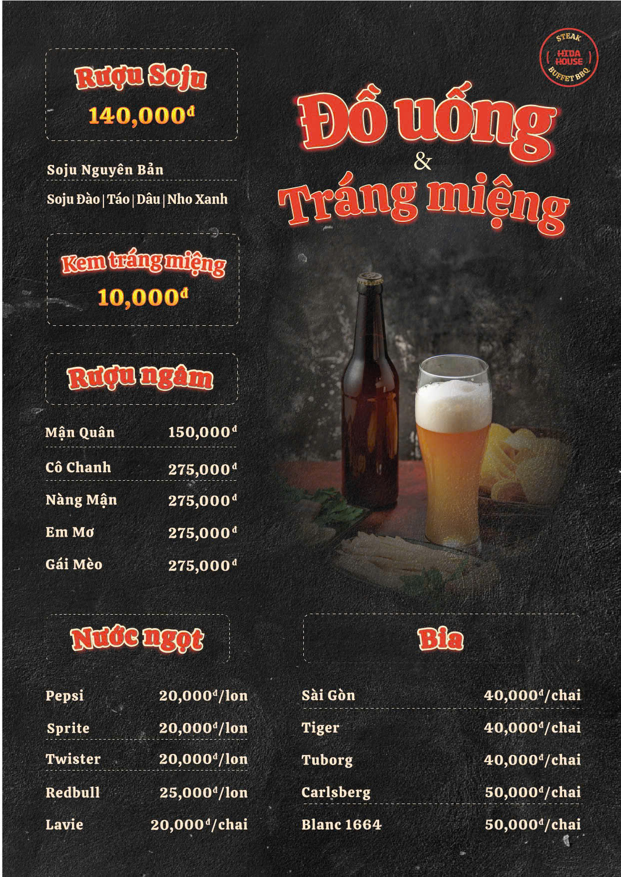 Menu Hida House - Trung Hòa 5 