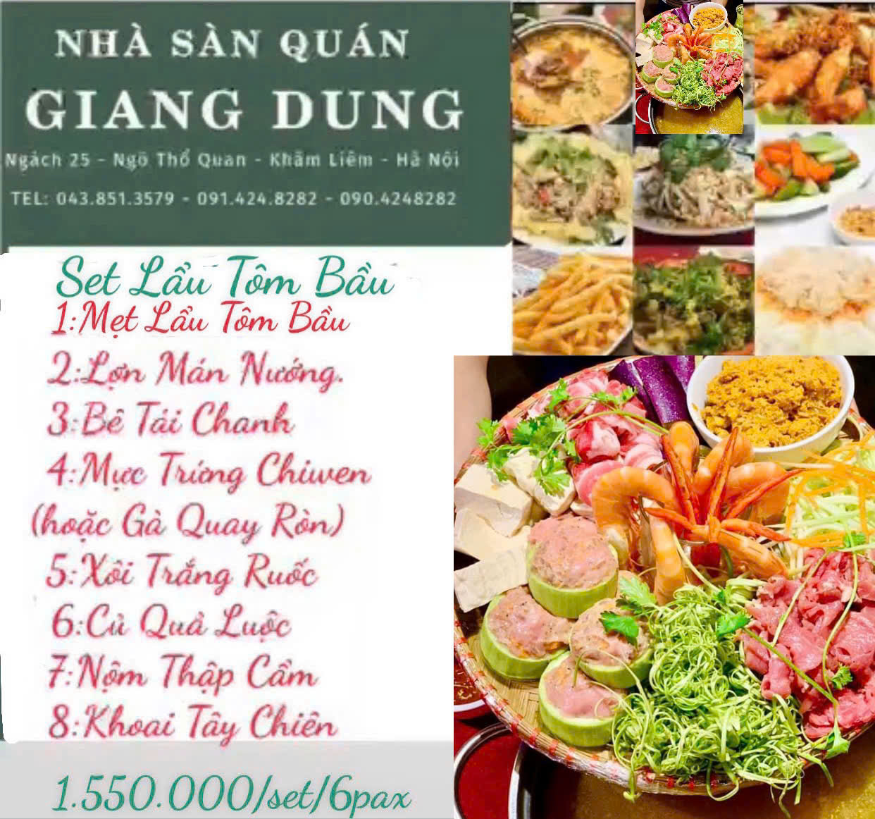 Menu Nhà Sàn Quán Giang Dung - Thổ Quan 4 