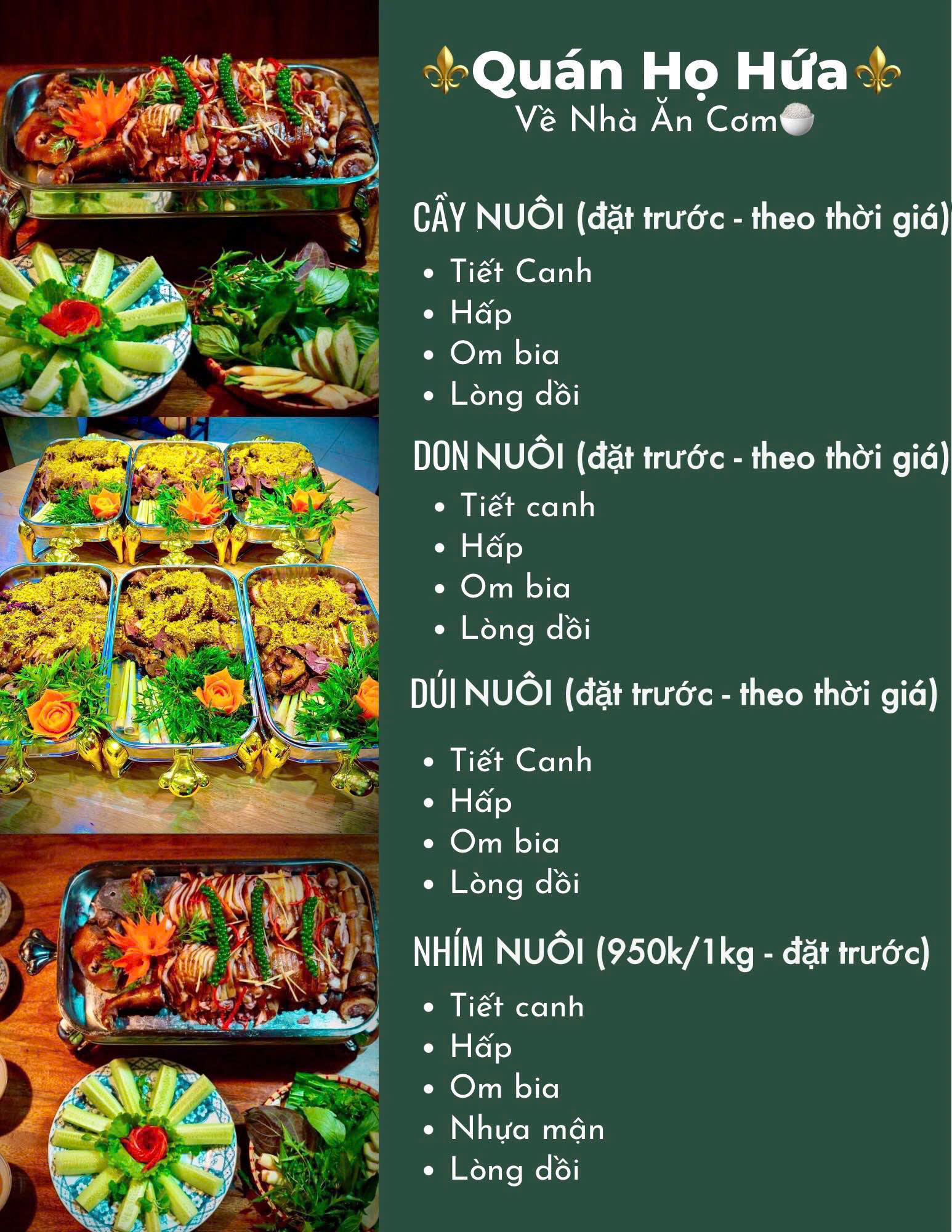 Menu Quán Họ Hứa - Tố Hữu 7 