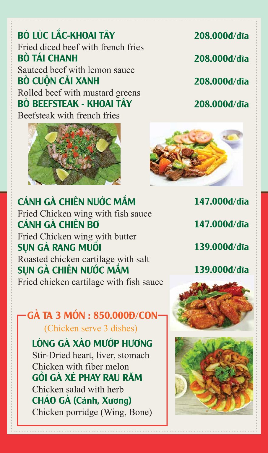Menu Rạng Đông - Cách Mạng Tháng 8 9 