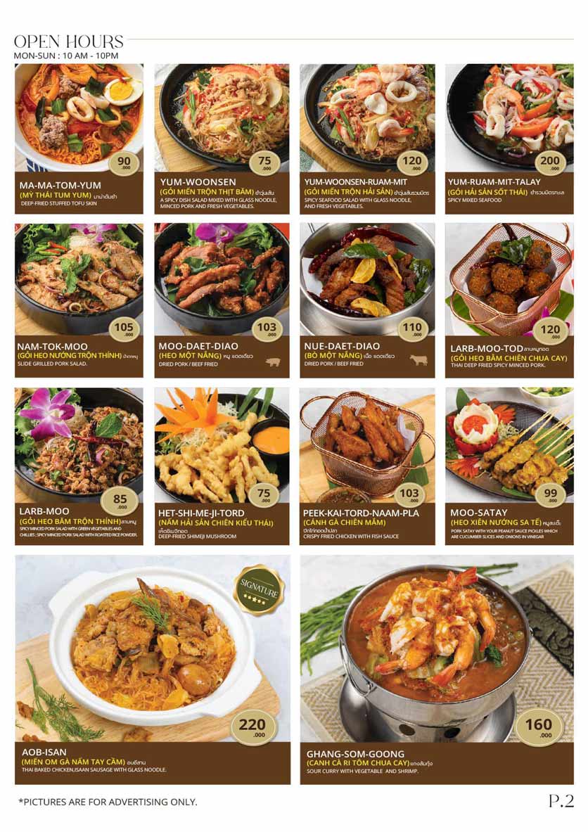Menu Bếp Thái An An - Porja Thai - 552 Minh Khai 2