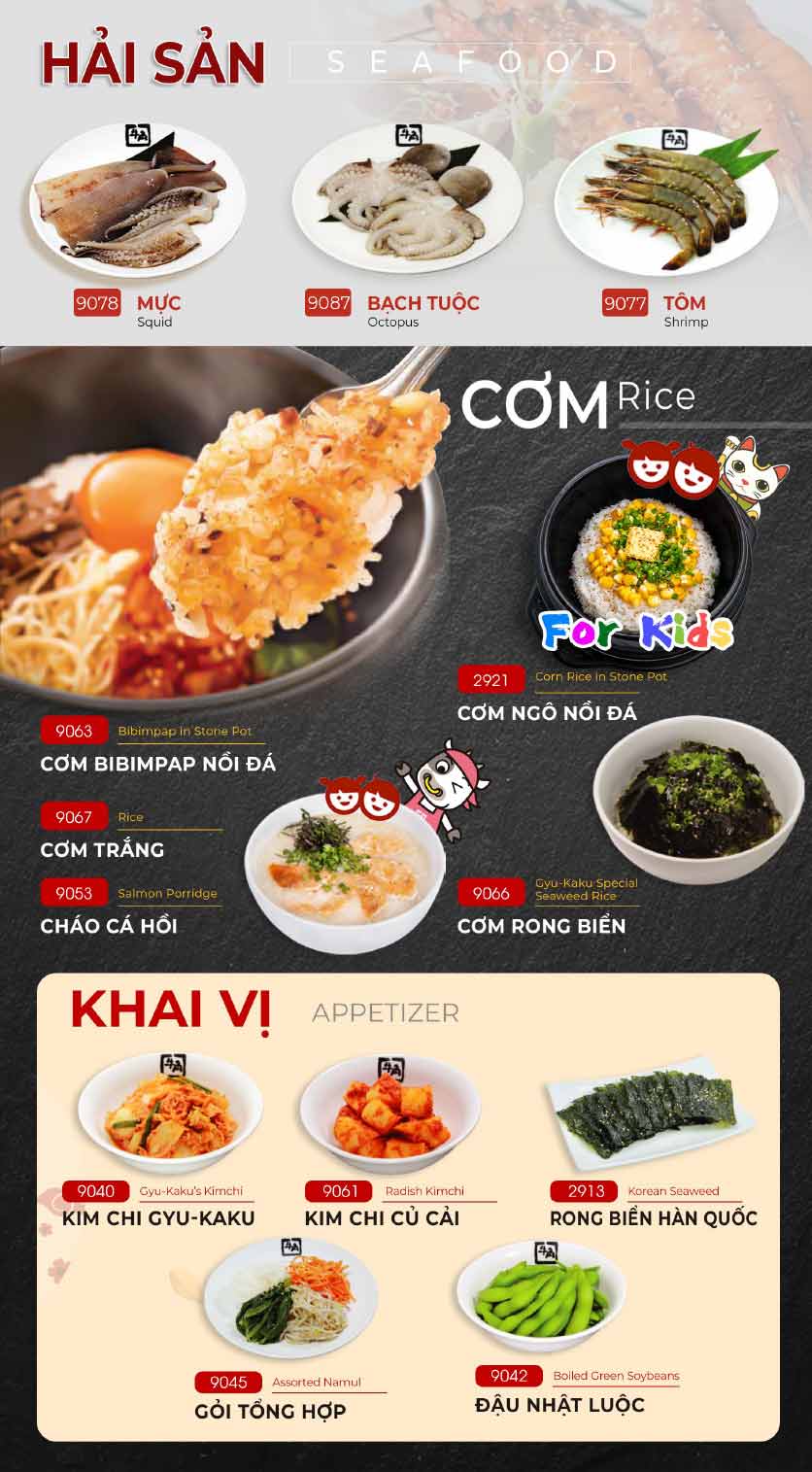 Menu Gyu-Kaku – Aeon Mall Long Biên 28 