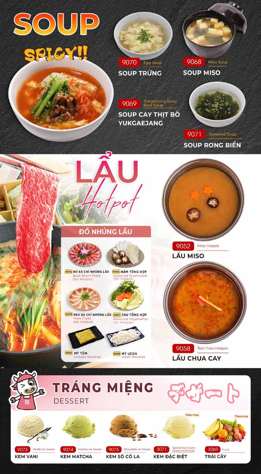 Menu Gyu-Kaku – Aeon Mall Long Biên 30 