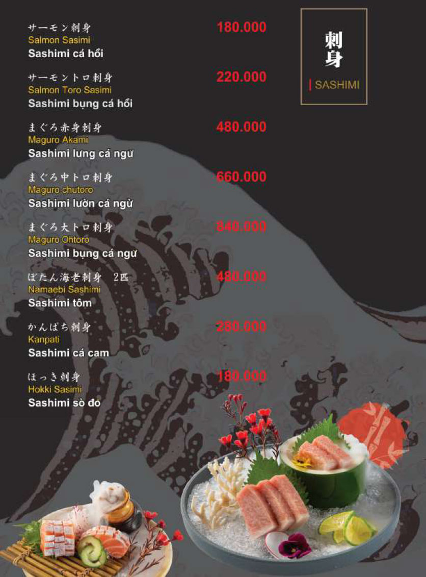 Menu Hikari - Lạc Long Quân 3