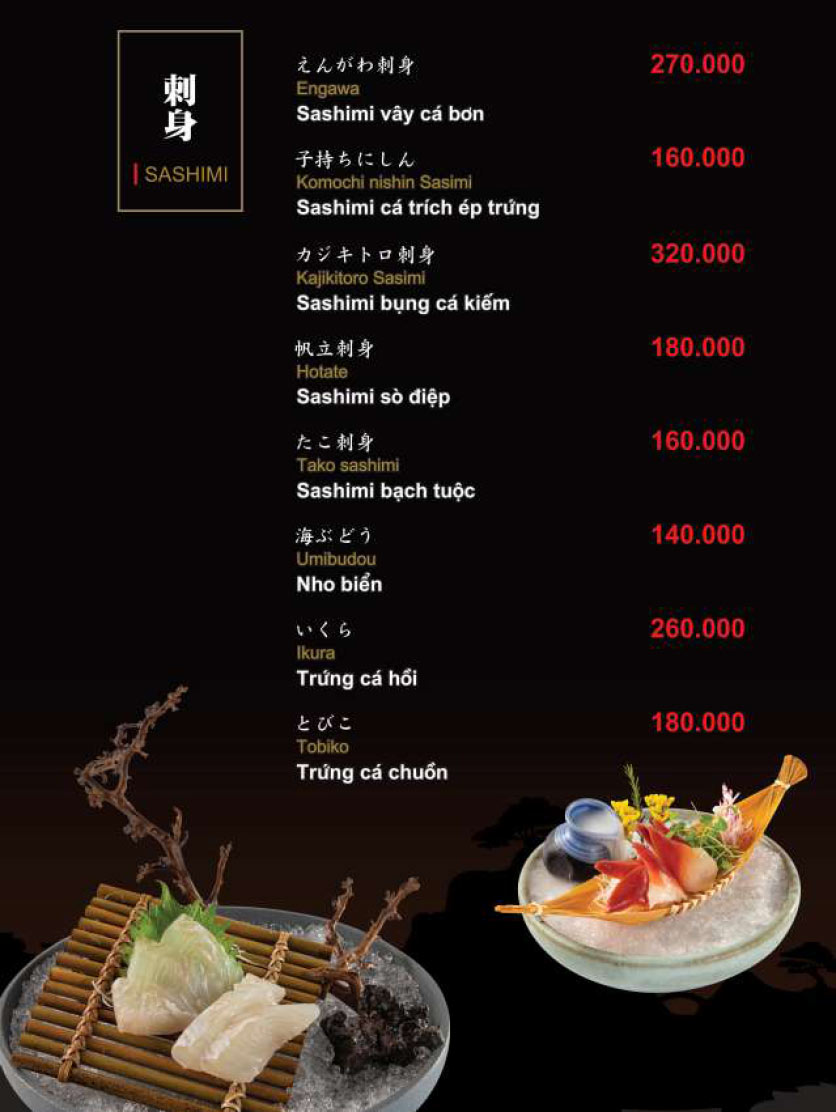 Menu Hikari - Lạc Long Quân 4