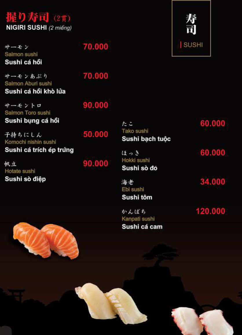 Menu Hikari - Lạc Long Quân 5