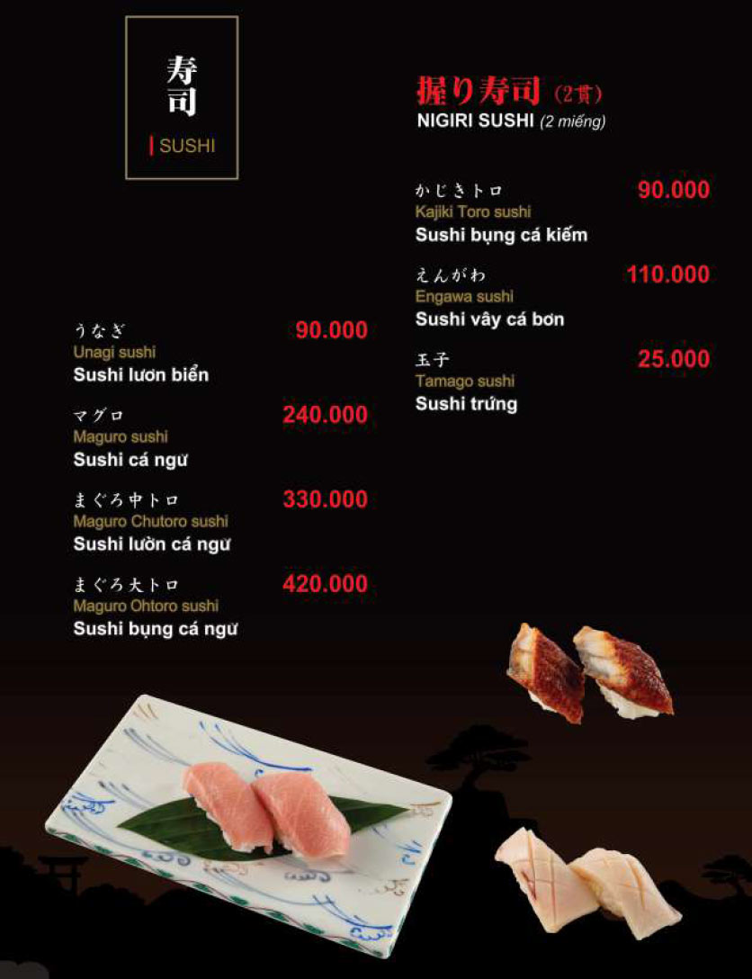 Menu Hikari - Lạc Long Quân 6