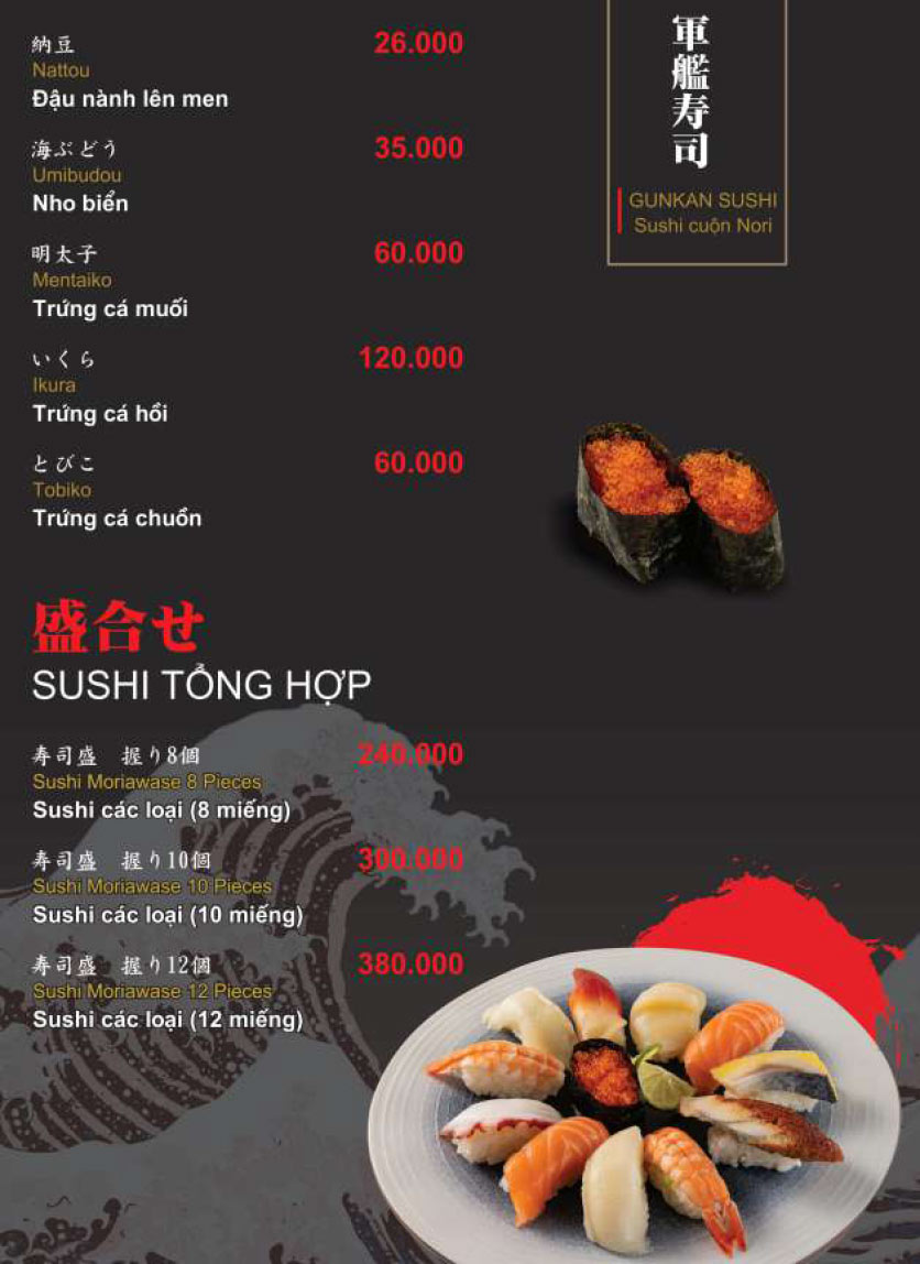 Menu Hikari - Lạc Long Quân 8