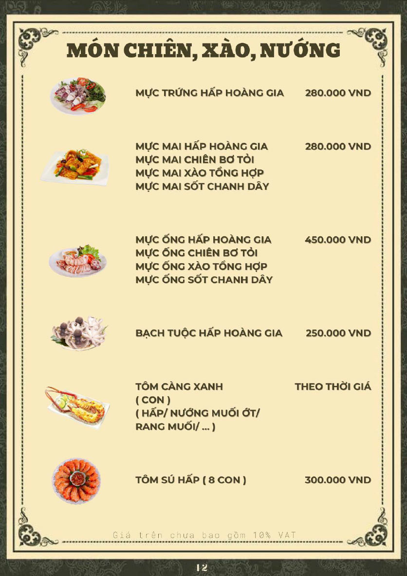 Menu Hoàng Gia - Lẩu cháo nấm thiên nhiên - Hoàng Cầu 12 