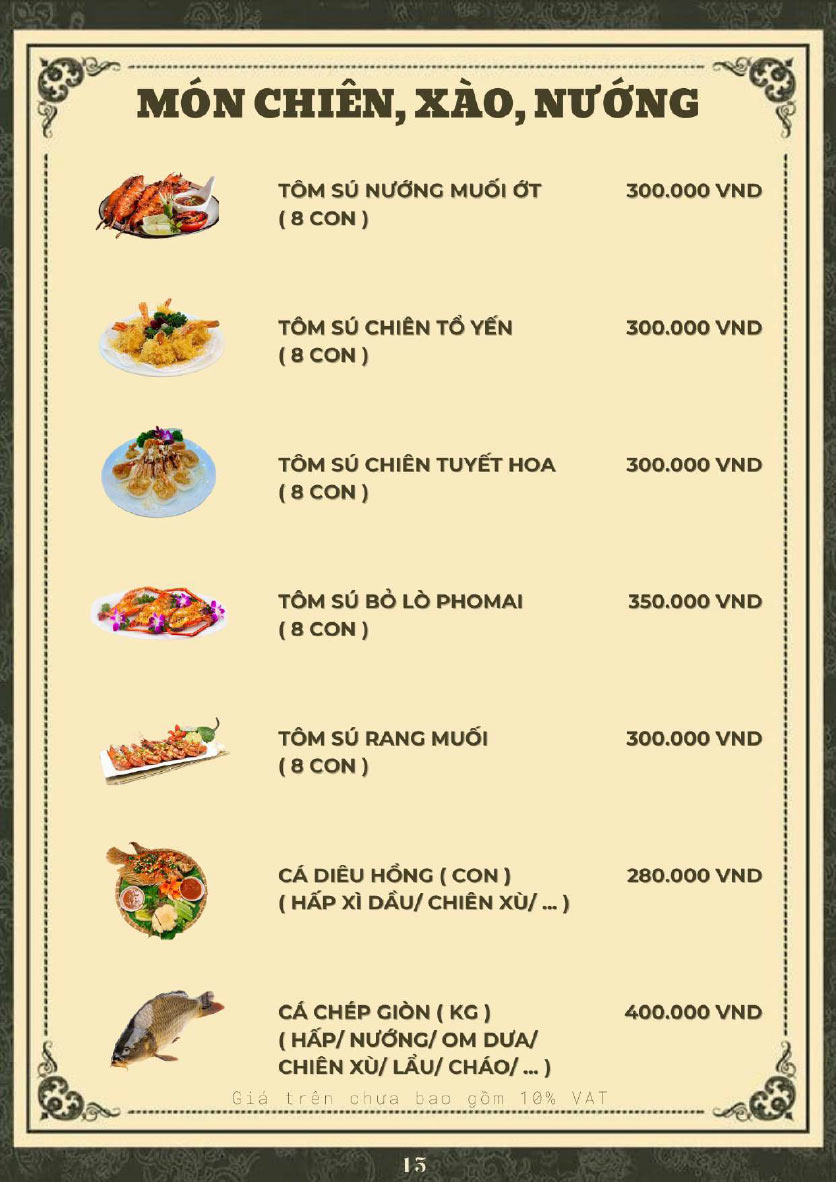 Menu Hoàng Gia - Lẩu cháo nấm thiên nhiên - Hoàng Cầu 14 
