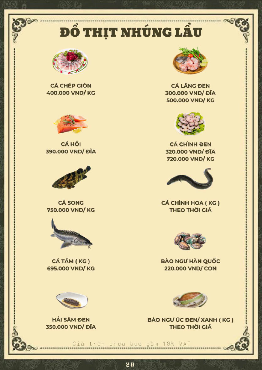 Menu Hoàng Gia - Lẩu cháo nấm thiên nhiên - Hoàng Cầu 19 