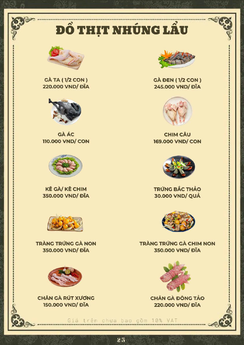 Menu Hoàng Gia - Lẩu cháo nấm thiên nhiên - Hoàng Cầu 21 