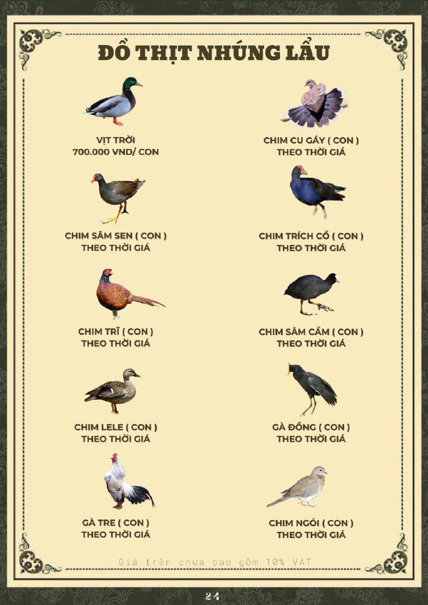 Menu Hoàng Gia - Lẩu cháo nấm thiên nhiên - Hoàng Cầu 23 