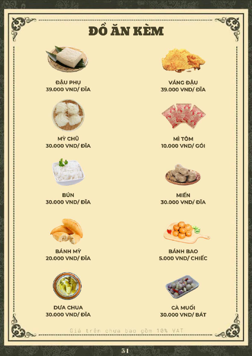 Menu Hoàng Gia - Lẩu cháo nấm thiên nhiên - Hoàng Cầu 30 