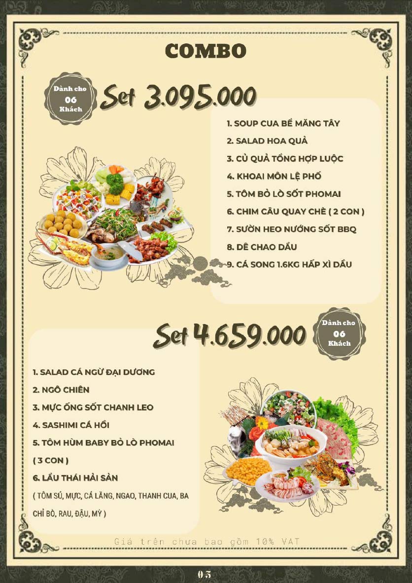 Menu Hoàng Gia - Lẩu cháo nấm thiên nhiên - Hoàng Cầu 41 