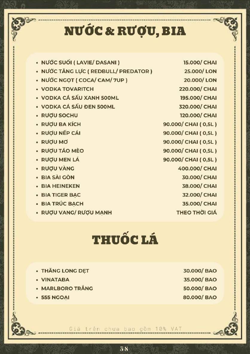 Menu Hoàng Gia - Lẩu cháo nấm thiên nhiên - Hoàng Cầu 42 