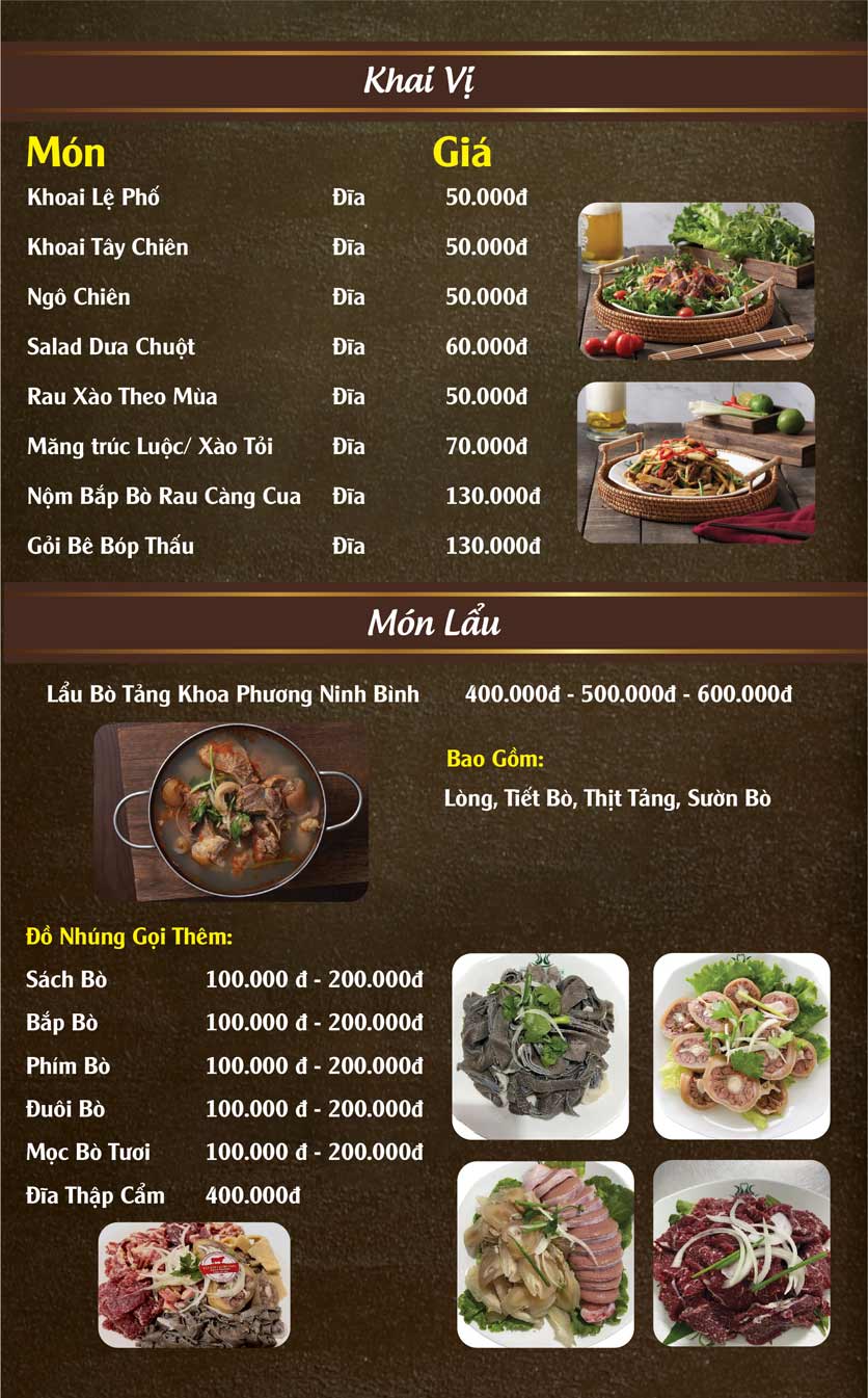 Menu Khoa Phương - Vũ Phạm Hàm 1 