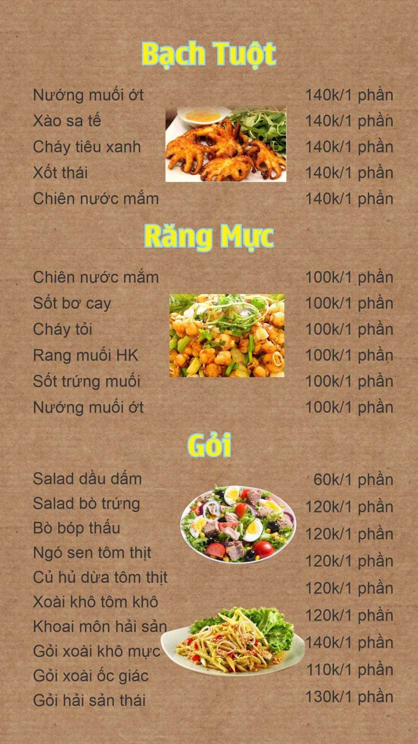 Menu Quán Ốc Boom - Lê Văn Sỹ 7
