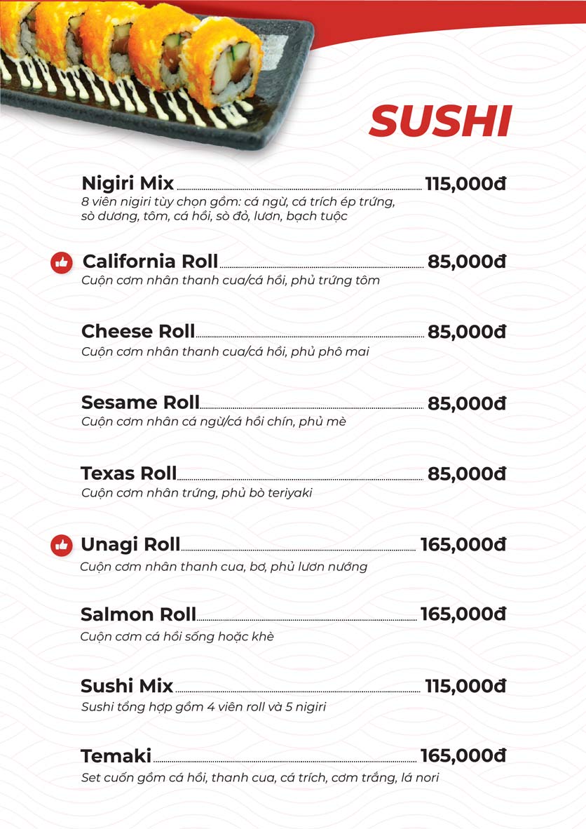 Menu Genki Sushi Express - Royal City 5 