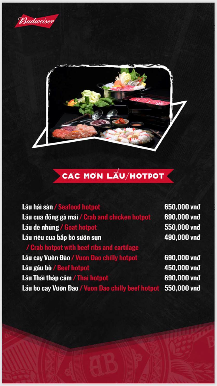 Menu Beer Vườn Đào - Long Biên 3