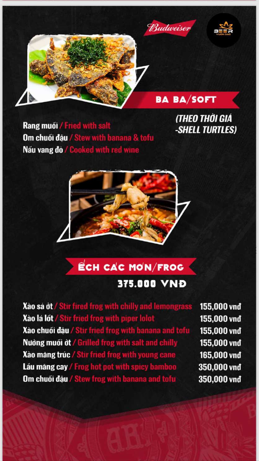 Menu Beer Vườn Đào - Long Biên 9