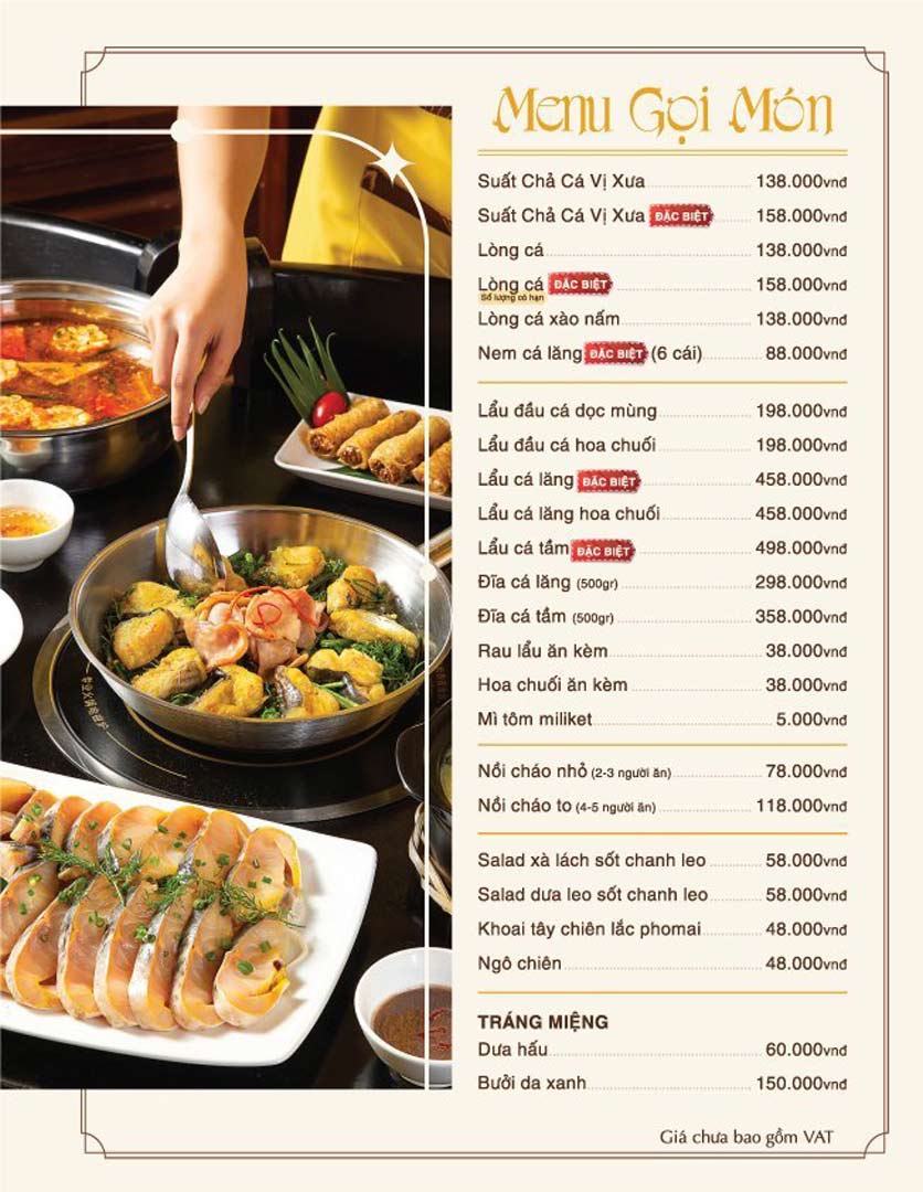 Menu và giá cả tại Chả cá Vị Xưa Trúc Khê: Khám phá tinh hoa ẩm thực Hà thành