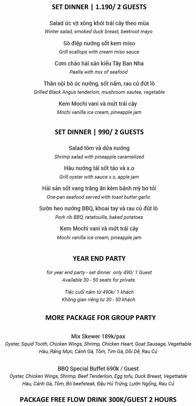 Menu K3 Eatery & Bar - Cô Bắc 3