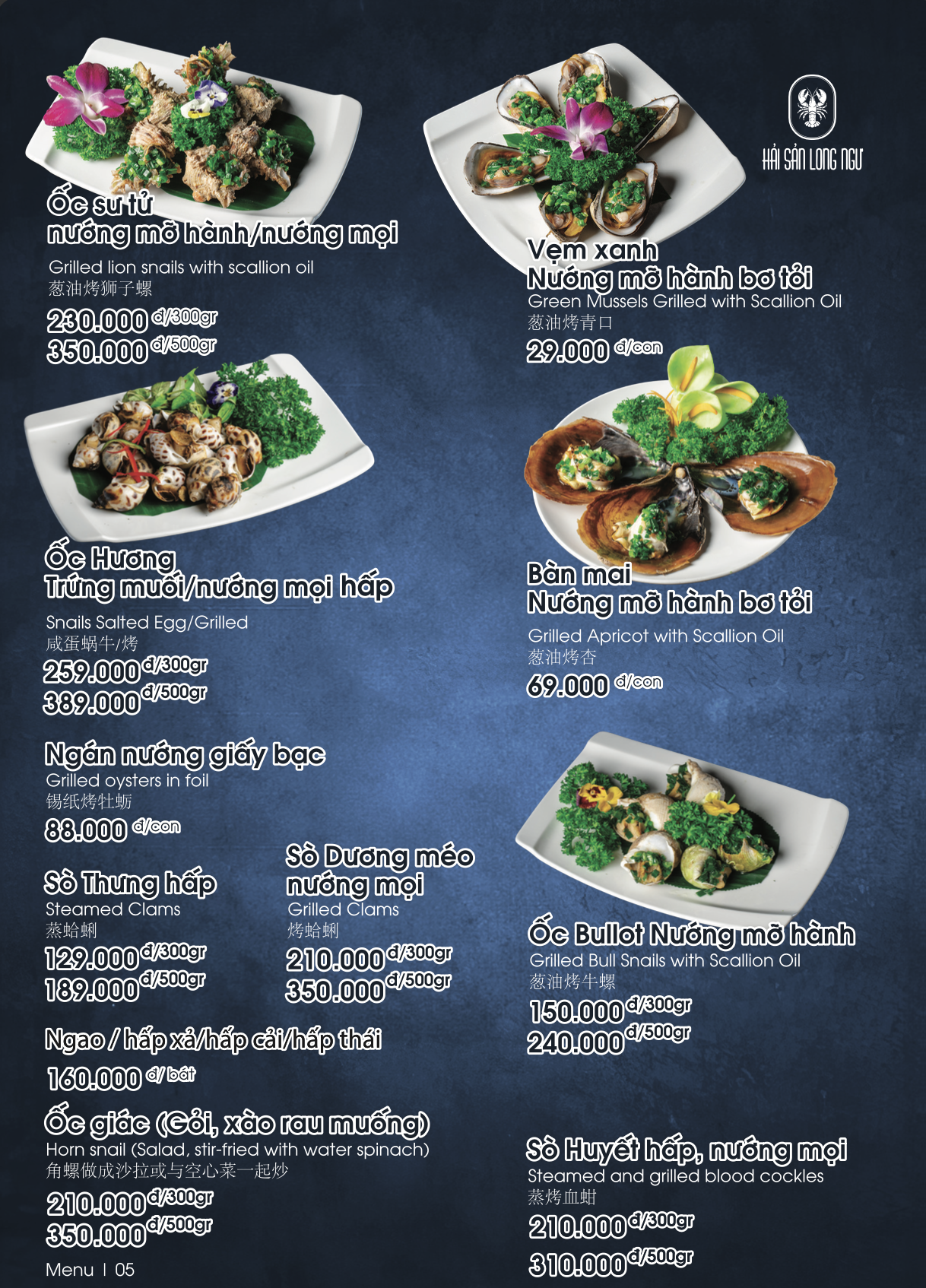 Menu Hải Sản Long Ngư - Trung Hoà 6