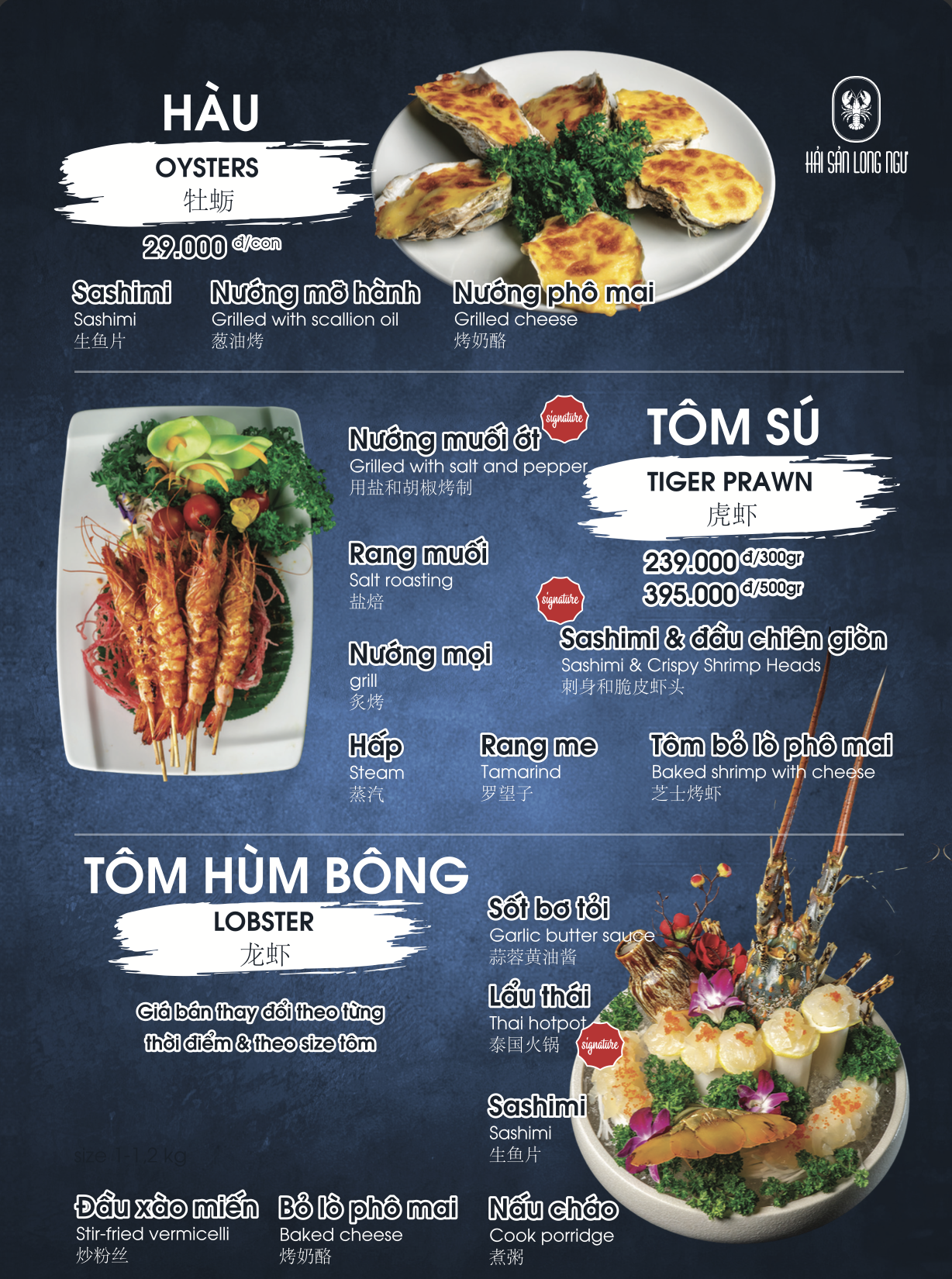 Menu Hải Sản Long Ngư - Trung Hoà 7